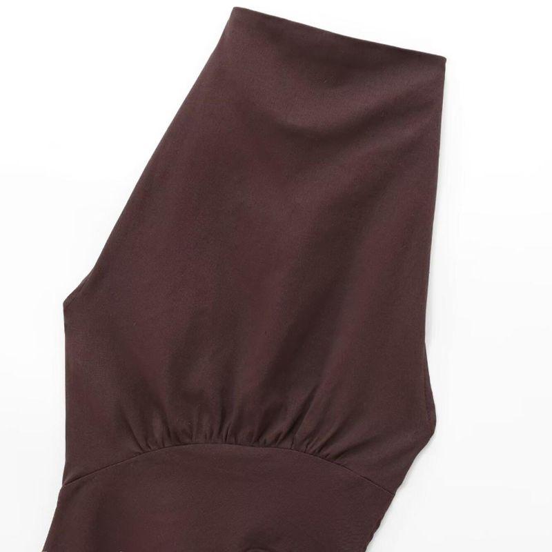 ZR New Fall Women's Clothing Fashion Style French Fashion All-Match Open Back Hanging Collar Sleeveless Tops 3644330