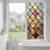 Statische Glasfolie, Fensterfolie mit farbiger Glasstruktur, UV-lichtblockierende, wasserdichte, staubdichte Sichtschutzfolie für die Heimdekoration