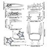 10Pcs/5Pcs Star Pendant Hair Clips Unique Pentagrams Barrettes for Women Hair Accessories Metal Chain Gothic Hair Pins