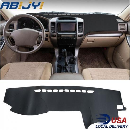 Black Leather Car Dashmat Dash Mat For Toyota Land Cruiser Prado Dashboard Cover