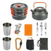 Compact Stainless Steel Outdoor Cooking Set Heat-resistant Handles Durable Camping Cookware for All-in-One Camping Hiking