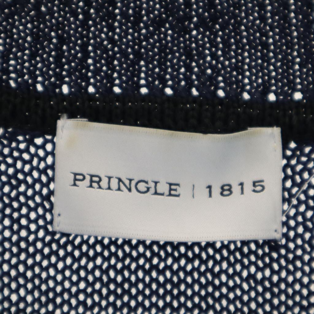 Pringle Argyle Langarm V-Ausschnitt Strick-Cardigan 38 Marine Herren Gebraucht