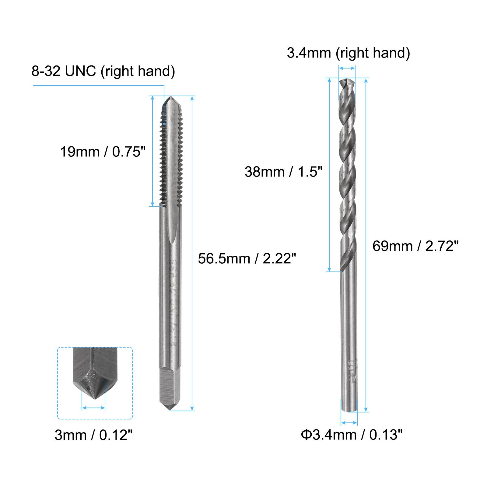 

Tap and Drill Bit Set 4-40 8-32 5/16-18 UNC 1/8-27 NPT Straight Flute Thread Tap With 2.3/3.4/6.5/8.3mm Twist Drill Bit Hand Too