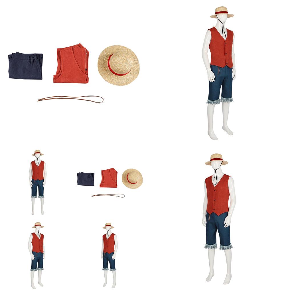 One Piece Luffy Realistisk Filmkostume Til Mænd Piratkaptajn Wano Kongerige Cosplay