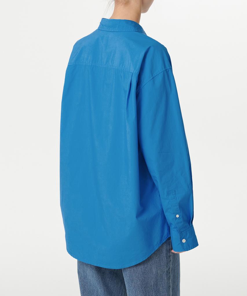 MUSINSA STANDARD WOMAN Women'S Oversized Washed Poplin Shirt [Blue]