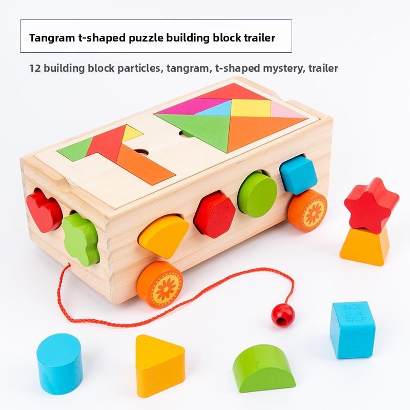 

Деревянные строительные блоки для дошкольников, сортировка по форме и числам, развитие ранних когнитивных навыков Shape Tetris T