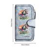 Fashion Women Horse Printed Wallet Large Capacity Multi Card Slots Long Purse for Daily Use 