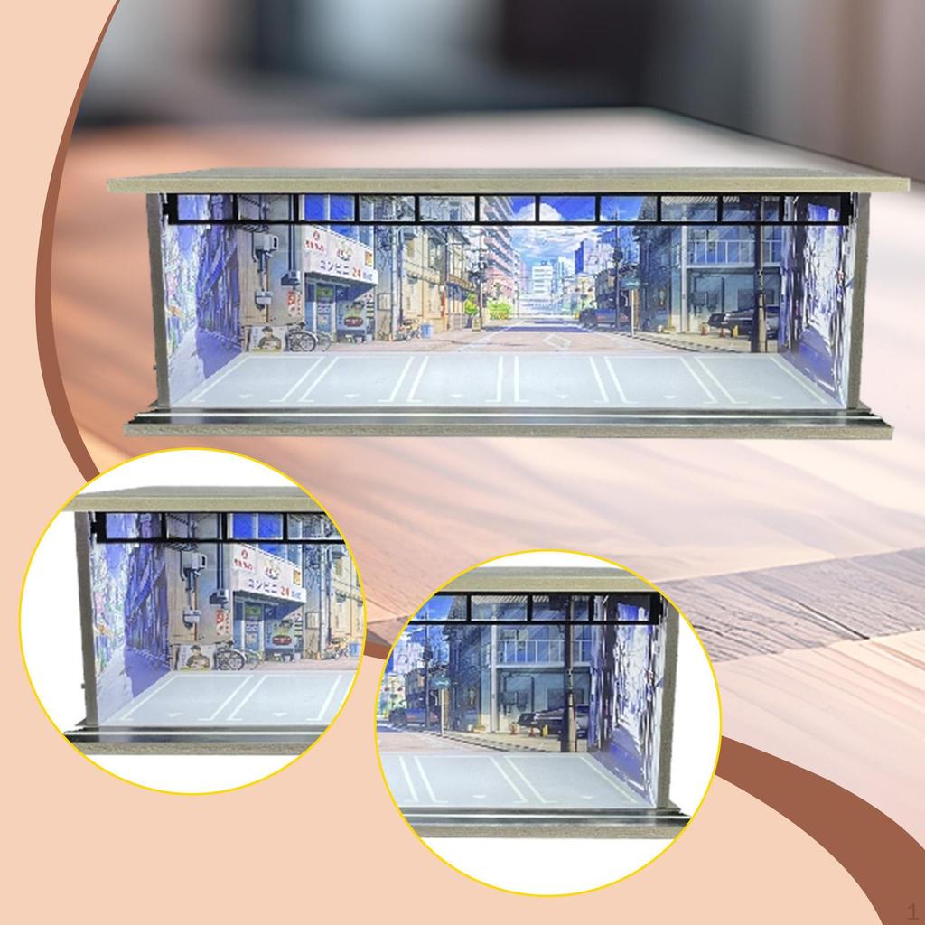 1/64 Model Car Display Case Collectible Gift Dustproof Decorative Photo Prop Ornament Parking Lot