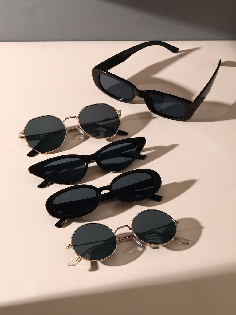 UV Protection 5PCS Unisex Durable Metal Metal Plastic Trendy Sun Glasses Glasses For Street Photography And Daily Travel