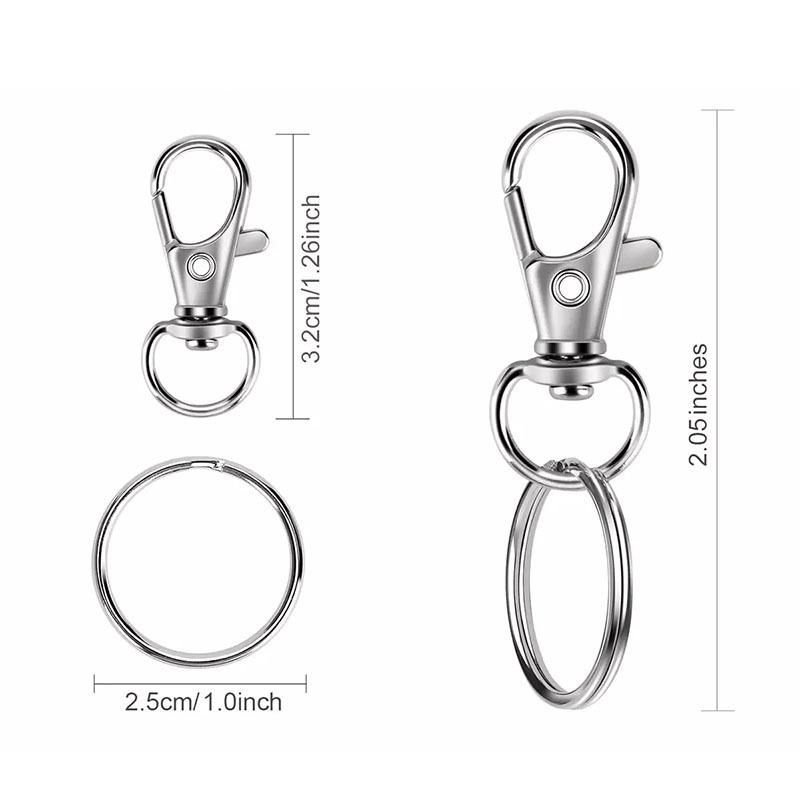 10PCS Simple Practical Economical and Popular Rotating Hook with Keychain Metal Rotating Lobster Claw Buckle
