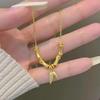 Gold-Plated Bamboo Section Necklace - Zhou Family Heritage Peace Symbol Pendant for Women