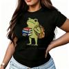 Funny We Learn At Dawn Frog Book Womens TShirt  Cotton Funny Graphic Short Sleeve Tee Novelty Shirt Casual Crew Neck Top SXl