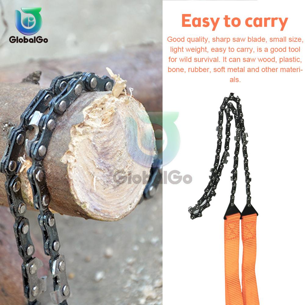 

Pocket Chainsaw Manual Zipper Saw Gear 65cm Folding Chain Hand Saw for Camping Hunting Tree Cutting Hiking Cutting Tools Orange
