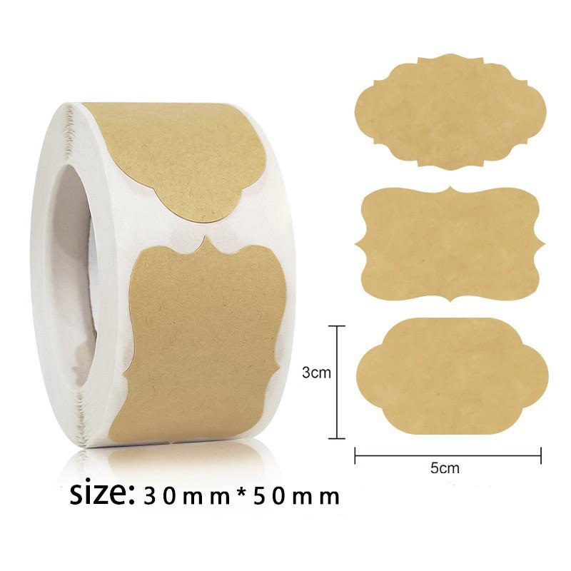 

250 шт. Наклейки из крафт-бумаги Пустые этикетки Ручная работа Рождественская подарочная бирка Этикетка для банки специй Конверт Упаковка для выпечки Запечатывающая наклейка 3cm