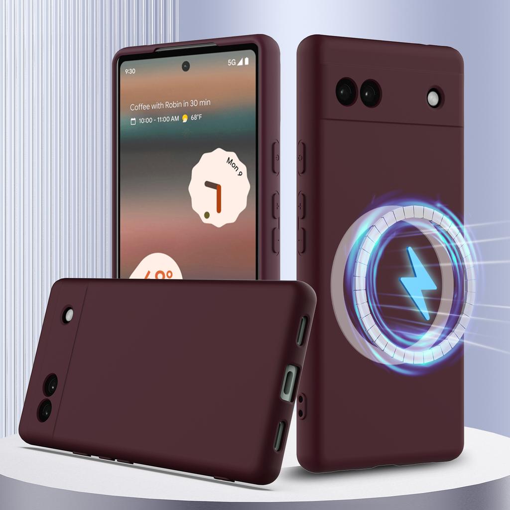 For Google Pixel 6a Magnetic Case Anti-Drop Liquid Silicone Phone Cover