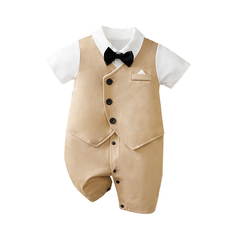 Heren Korte Mouw Zomer Romper voor Pasgeboren en Baby Jongens (0-1 Jaar) - Babykleding