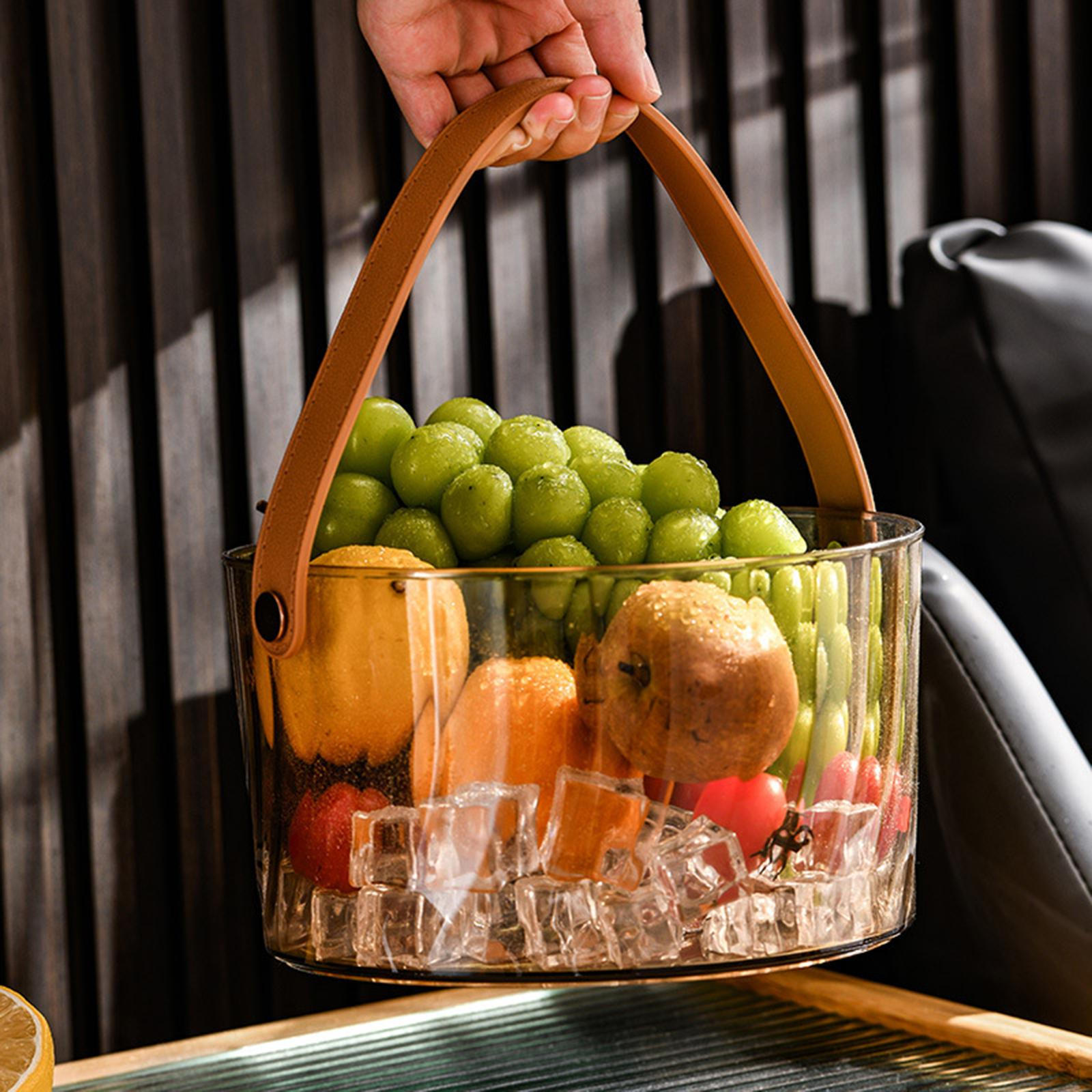 

Ведро для льда в ванне для охлаждения напитков, легко носить с собой, сохраняет многоцелевое хранение в холодильнике оранжевый