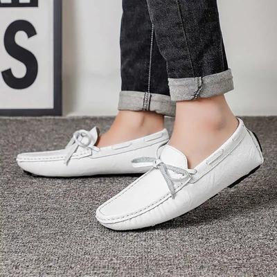 Zapatillas de Plataforma sin Tacón para Hombre Planos Blancos Mocasín Zapatos Casuales para Hombre Deporte Planas Súper Cómodas Todo Shouse