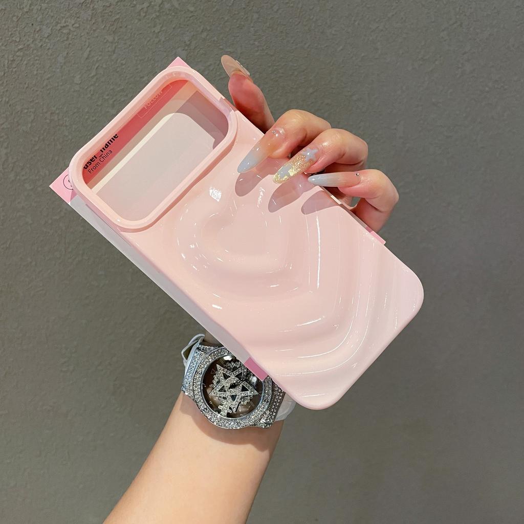 INS Glänzend Liebe Herz Handyhülle Für iPhone 17 Air 16 Plus 15 14 13 12 Pro Max Mode 3D Wellenmuster Galvanisiert Stoßfest Hülle