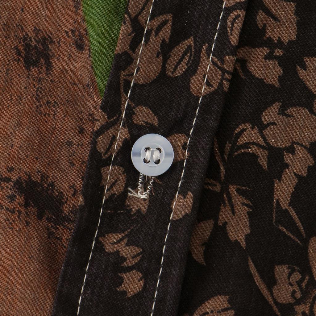 Men's Casual Hawaiian Loose Resort Print Short Sleeve Top Beach Button Up Shirt
