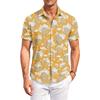 Camicia da uomo casual a maniche corte con bottoni, vestibilità larga, con stampa a motivo birra, per l'estate, da esterno e per l'uso quotidiano