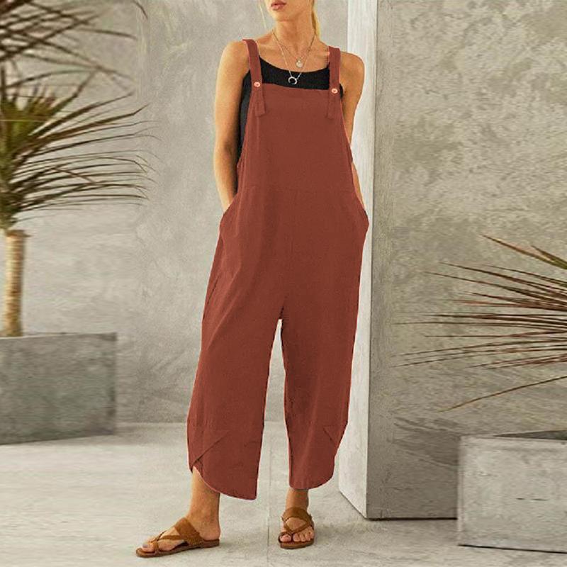 Women's Fashion Casual Pants Rompers Jumpsuits Overalls Bib Pants Long Trousers Playsuit Plus Size S-5XL