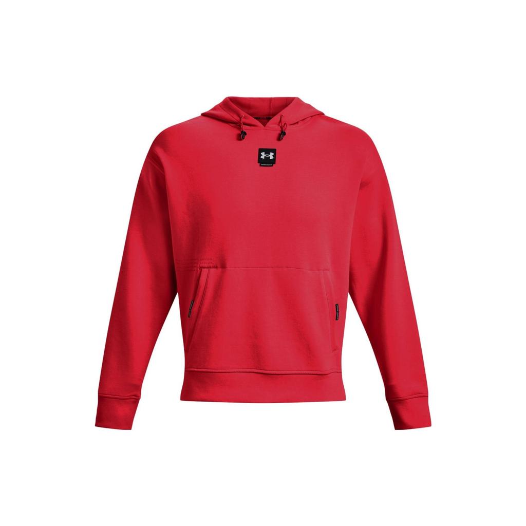 Under Armour Solid Logo Print Hooded Long Sleeve Sweatshirt Men Sweatshirt Red 1373797-890