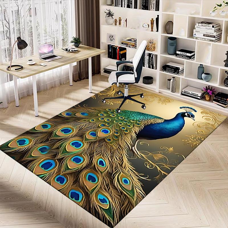 1pc Peacock Pattern Carpet, Office Rug Outdoor Mat Home Decor Area Carpet Festival