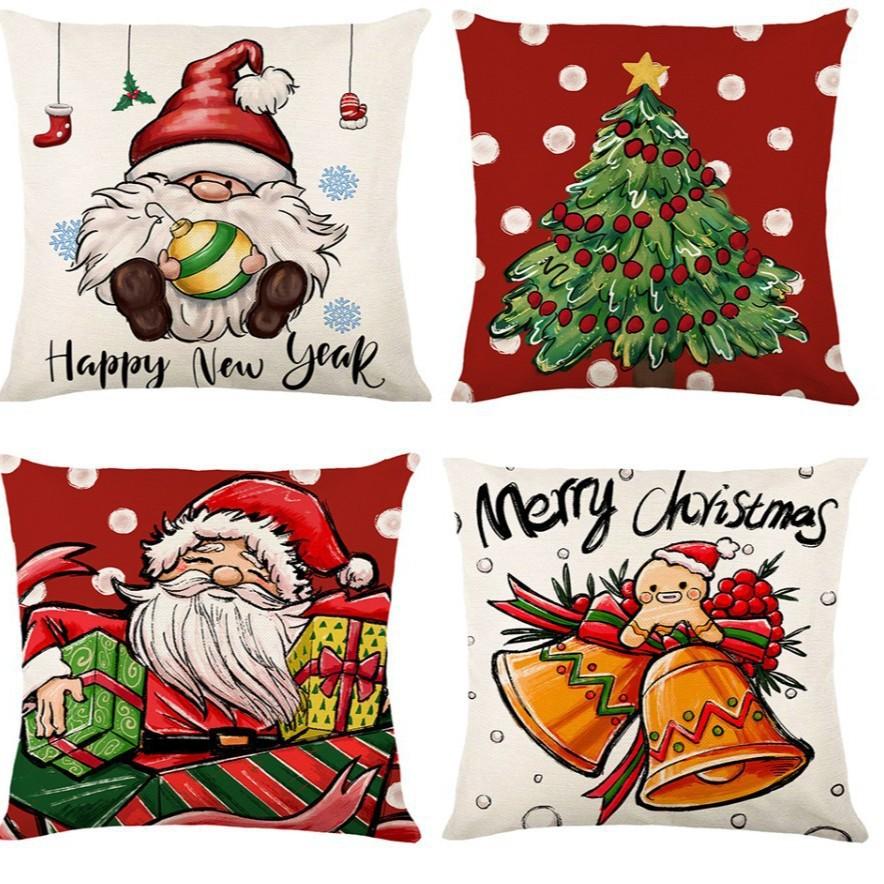 Christmas Pillow Home European Linen Sofa Cushion Cushion New Pillow Case