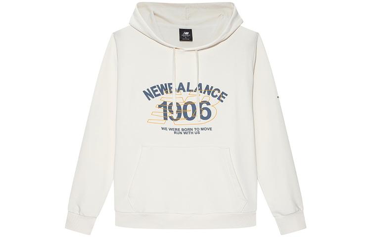 Толстовки New Balance Мужские Кремово-белые С капюшоном Умеренный Обычный AMT13386-IV L