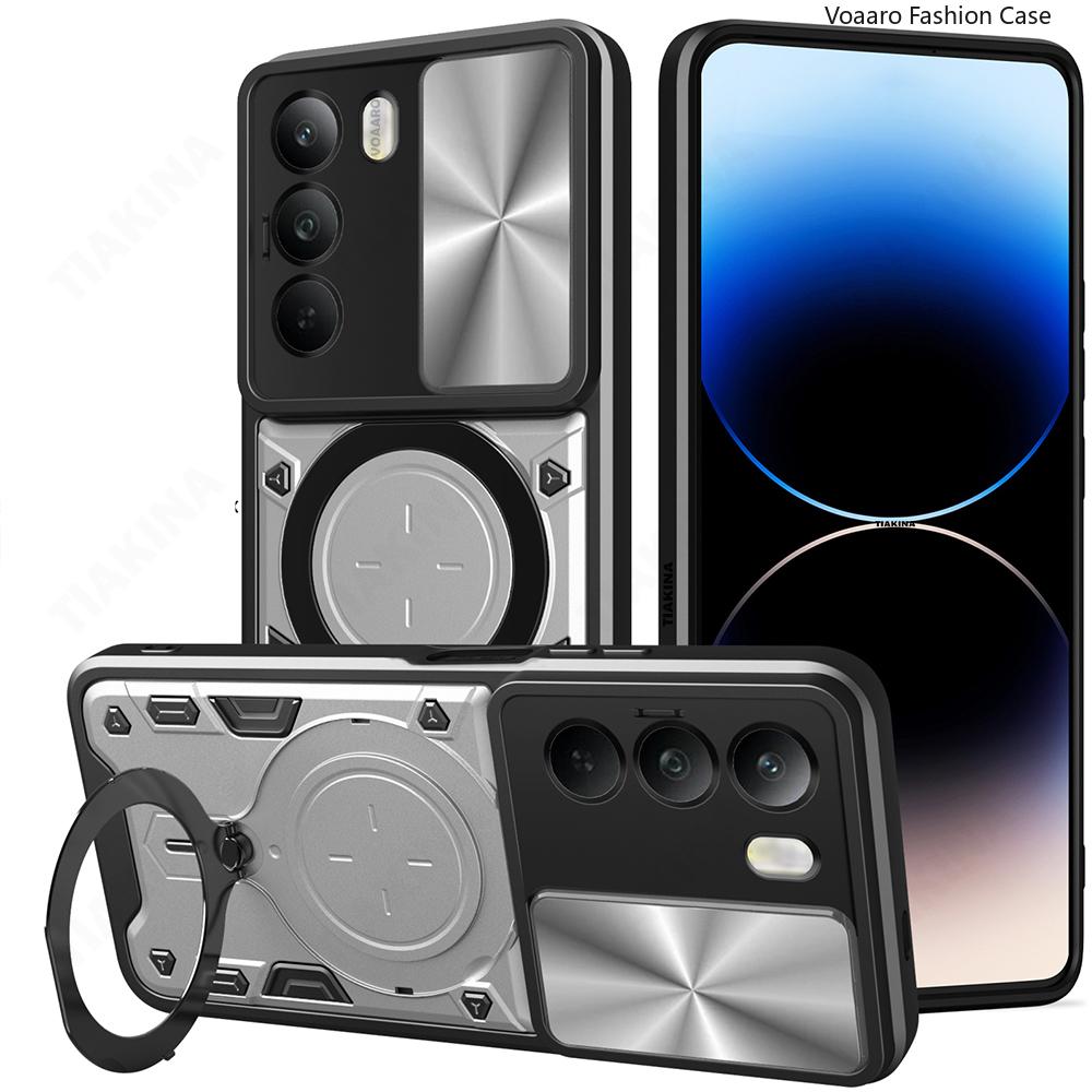 Slide Lens Camera Armor Funda for Realme C71 4G Global Case for OPPO Realme C71 4G RMX5303 Case Magnetic Ring Stand Holder Cover