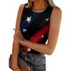 Women's Summer Fashionable Casual Independence Day Printed Round Neck Sleeveless Top Fitted Vest