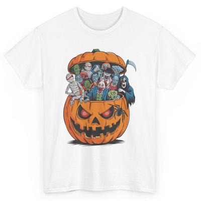 Horror Halloween Monsters T-shirt - Spooky Season Pumpkin Holidays Graphic Tee