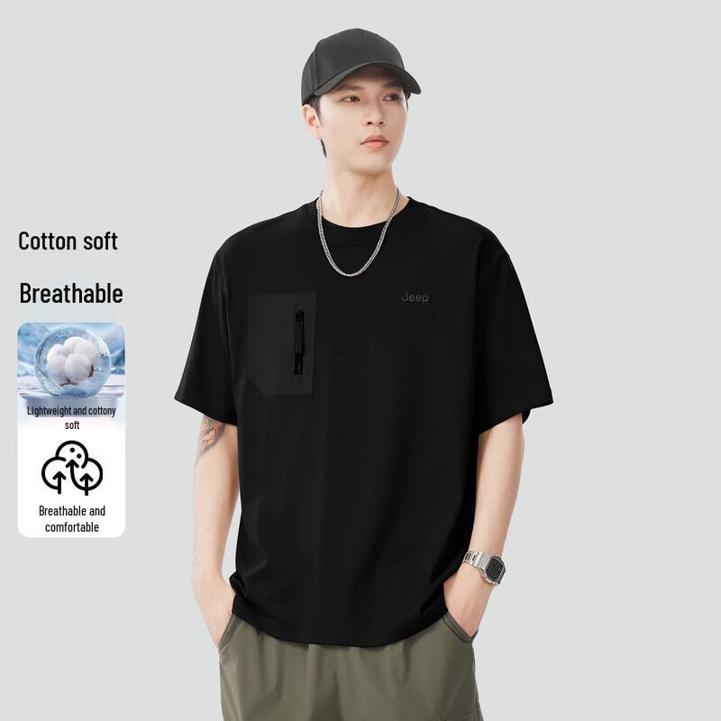 JEEP Men s Fashion Pocket Patchwork Casual T-Shirt 3XL