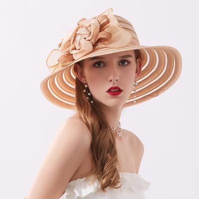 Fashion Top Hat Women'S Lace Flower Shade Mesh Hat Summer Folding Beach Hat Outdoor Sun Hat