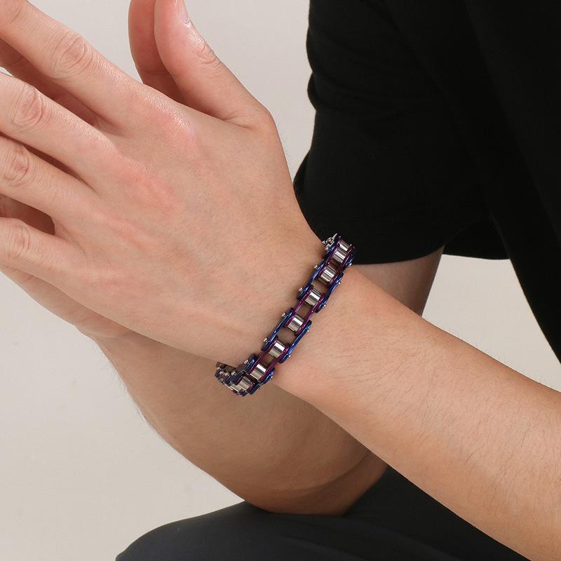 Męska bransoletka rowerowa w stylu rockowego hip-hopu