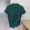 Herren High-End Leichter Luxus Jacquard Strick Kurzarm Poloshirt Herren Einfarbig Eis Seide Revers Halbarm T-Shirt