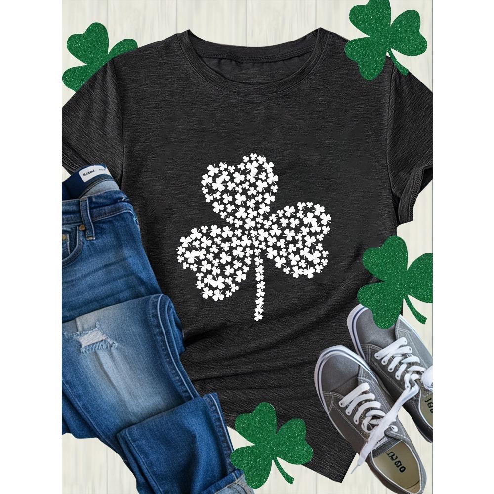 Shamrock Women's Tee - St. Patrick's Day Graphic, Casual Green Top