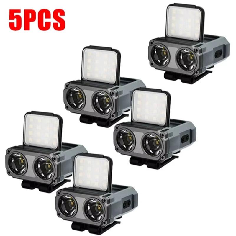 Portable Rechargeable Headlamp LED Clip On Cap Lamp Smart Sensor Flashlight Waterproof Hat Light Headlamp For Fishing Reading