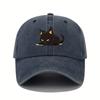 Retro Style Black Cat Printed Baseball Cap with Adjustable Sun Protection, Suitable for All Seasons, Casual Headwear