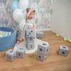 KiddyMoon Soft Foam Cubes Building Blocks 14cm for Children, 4 Pieces, Mix: Light Grey-print