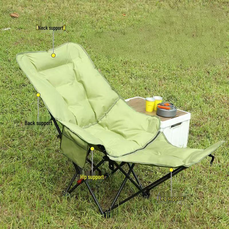 Adjustable Padded Moon Chair: Office & Camping Recliner for Sitting or Sleeping