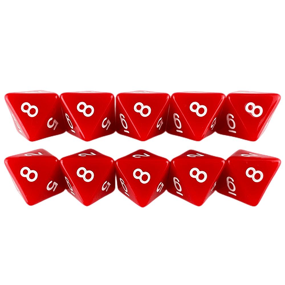 D8 Multi-sided Dice 15.5 Mm Digital Dice Game Set 8 Sided 10 Pcs for Board Games