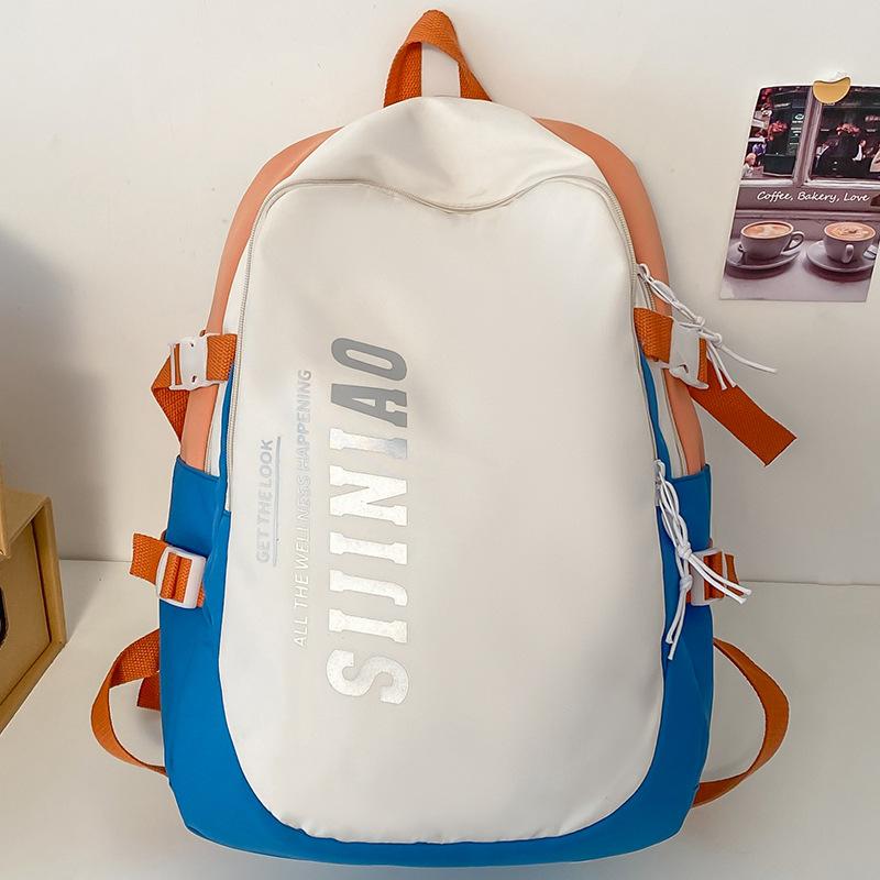 

School bag Elementary school girl Junior high school student Contrast color backpack High school student backpack