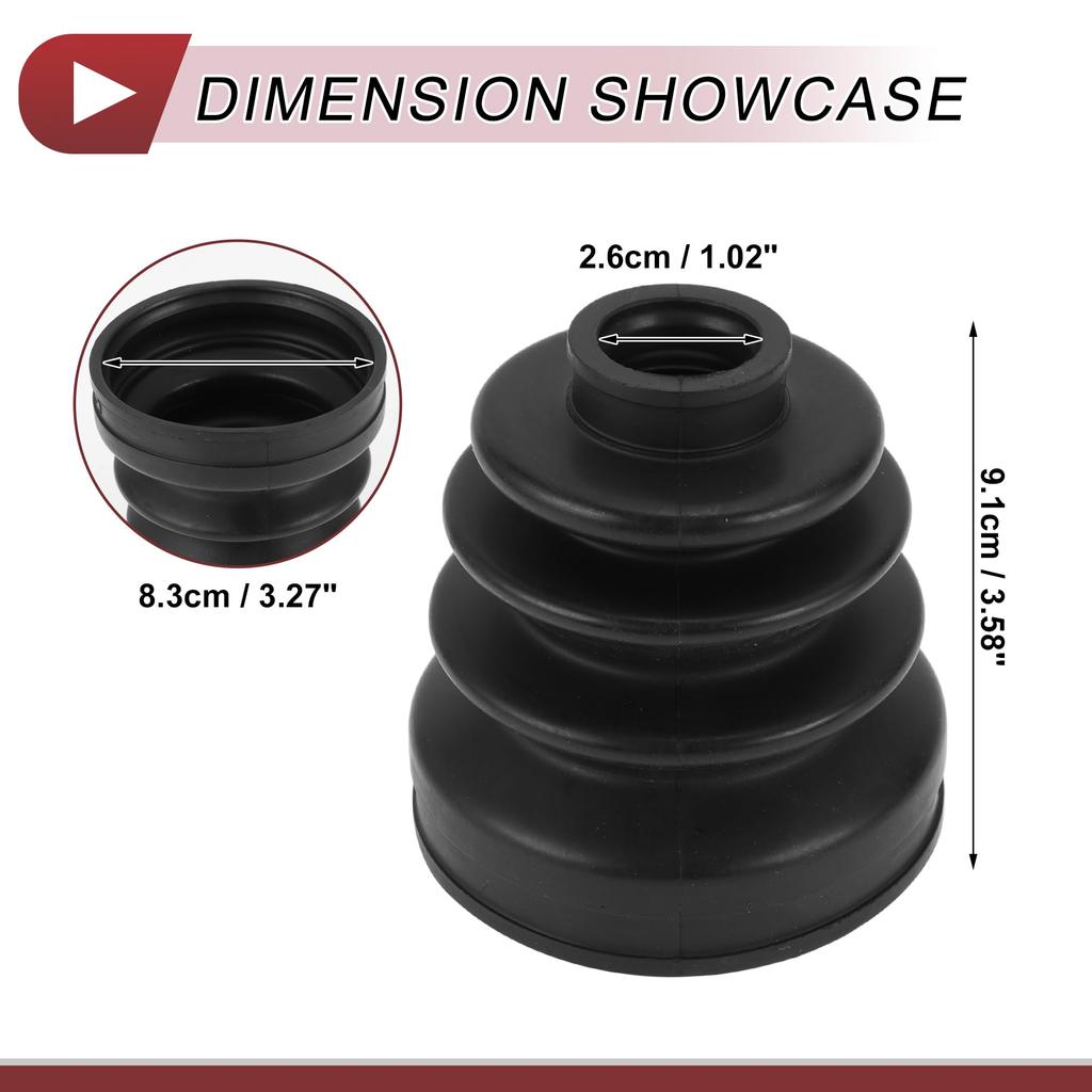 HEROFFIX Honda Accord 2005-2007 1 Set CV Joint Boot Kit Inner Constant Velocity Joint Boot W/Clamp No.44017S84C00 Black Rubber