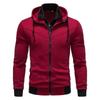 2025 Men's Fashionable Casual Two-Piece Slim-Fit Contrasting Color Hooded Cardigan Jacket