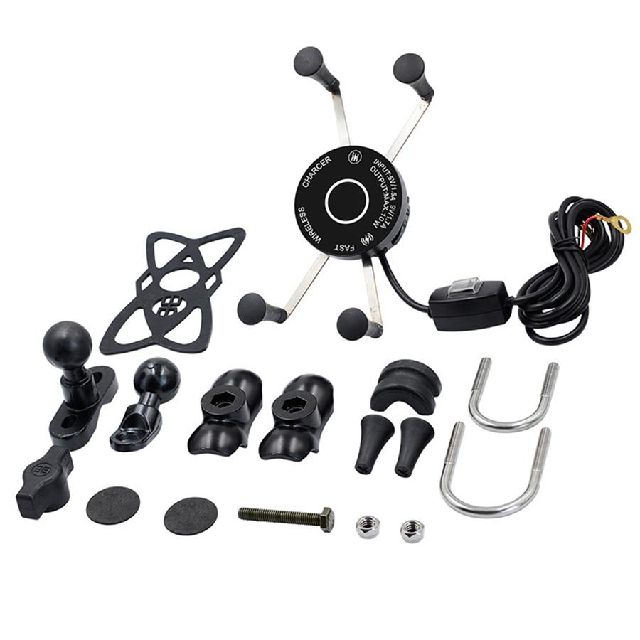 Motorcycle Wired + Wireless Phone Holder