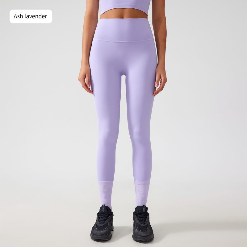 Lu Same Style Free Size Nude Feel No Embarrassment Line Yoga Pants Female 2025 Best Selling Hip Raise Shaping Sports Workout Ankle Length Pants