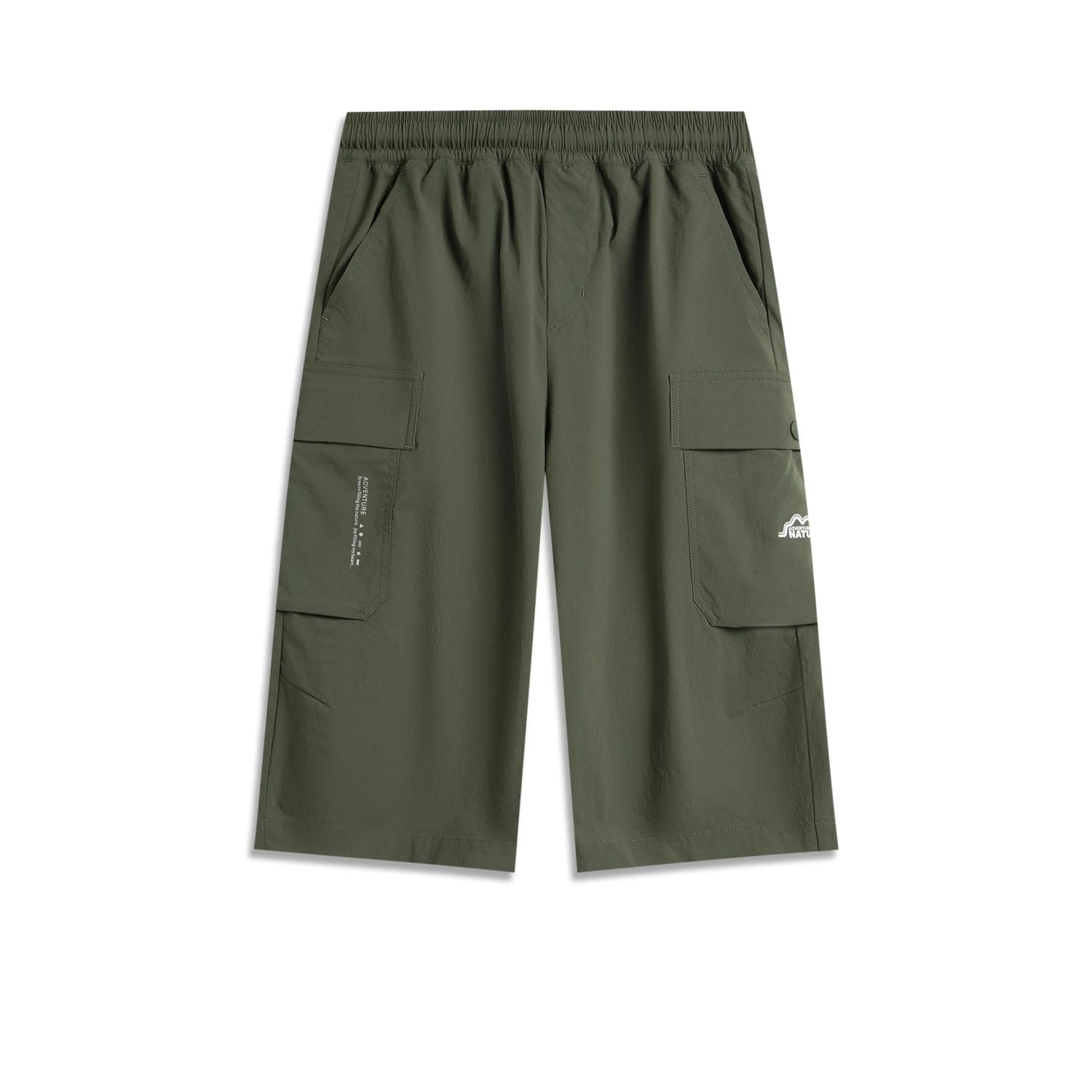 Li Ning Outdoor Collection SS25 Shorts Teenagers Forest Green YKQV009-2 140