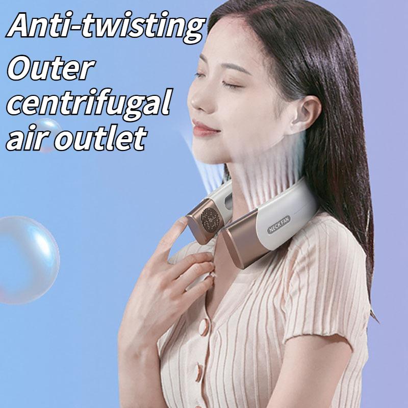 2025 USB Rechargeable Neck Fan - Portable, Silent, Leafless Fan for Outdoor, Home, and Office Use